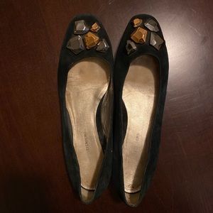 Diane von Furstenberg Black Suede Sz 11 Flats